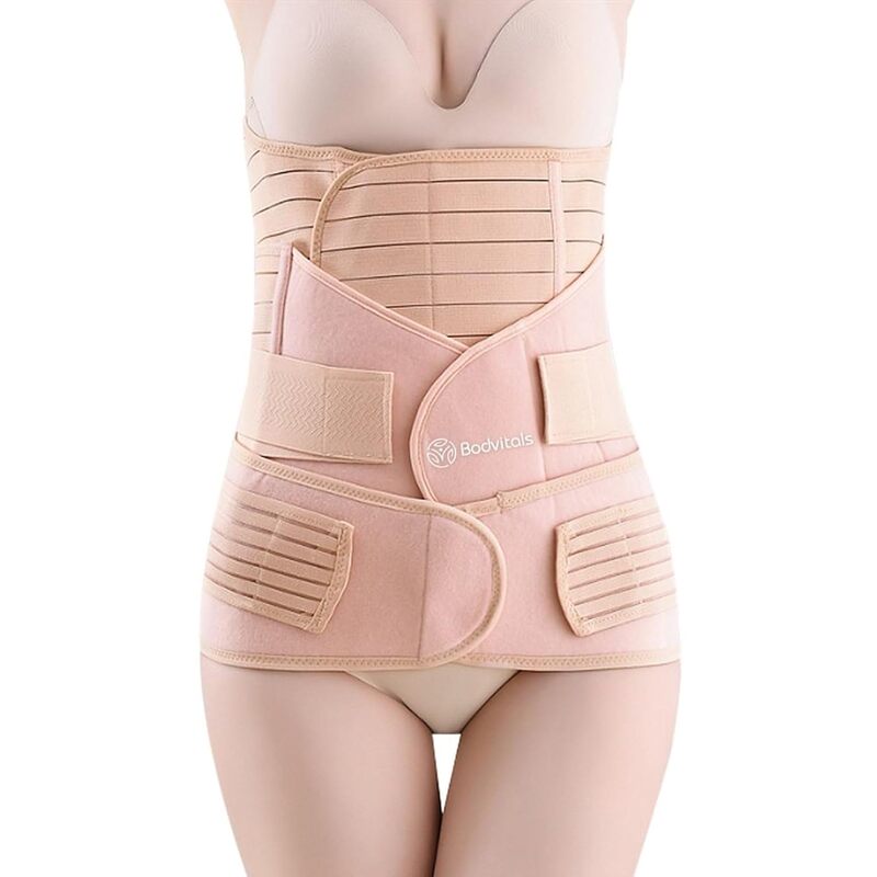 BODVITALS 3 In 1 Postpartum Girdle, Beige, Size L (Slightly Damage)